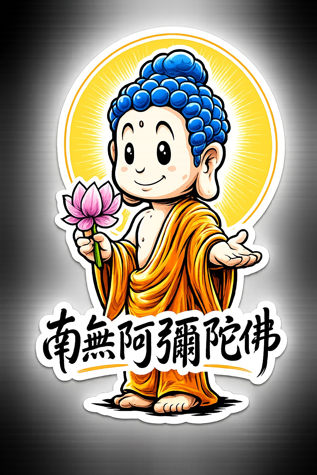 阿彌陀佛調整膚色髮色與表情後的設計版本